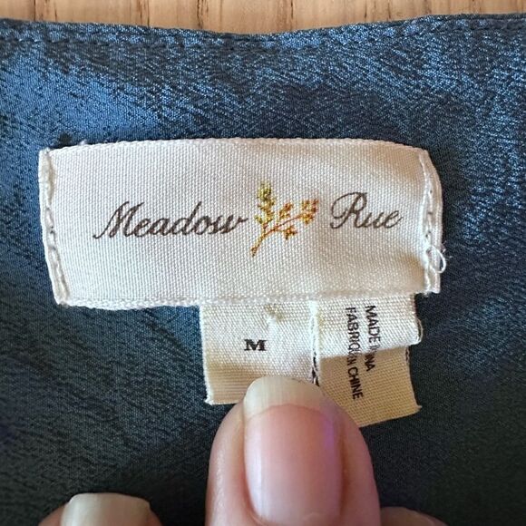 Anthropologie Meadow Rue Silk Tunic Dress in Blue and Red Boho pattern- Size M - Picture 5 of 7